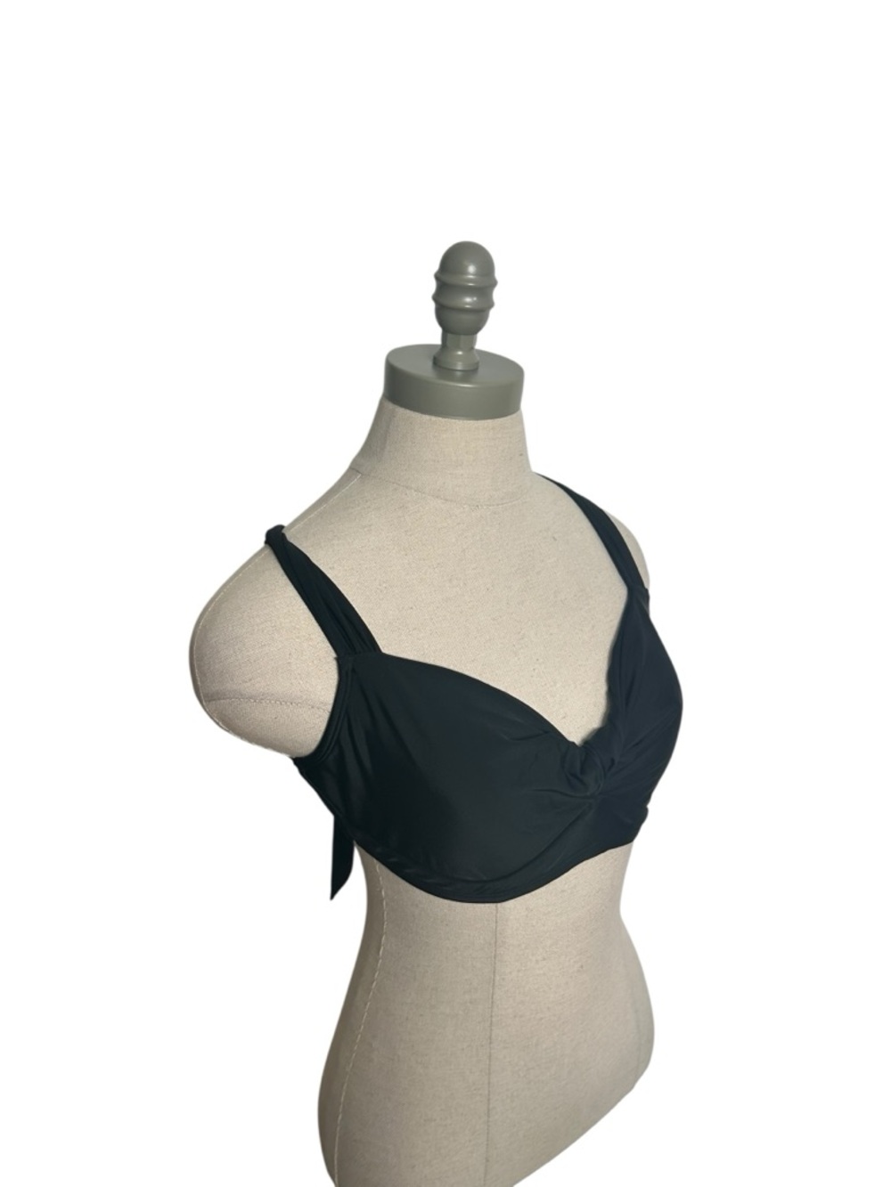 Cupshe Black Twist Front Criss Cross Back Bikini Swim Top Women’s Size Large - Picture 3 of 5